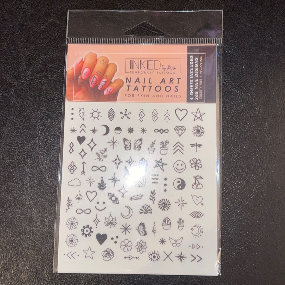 2 New Packs Inked by Dani Temporary Tattoos for skin and nails